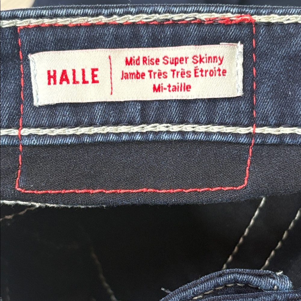 True Religion HALLE Mid-Rise Super Skinny Jeans Size 24  Indigo EUC - Picture 10 of 12